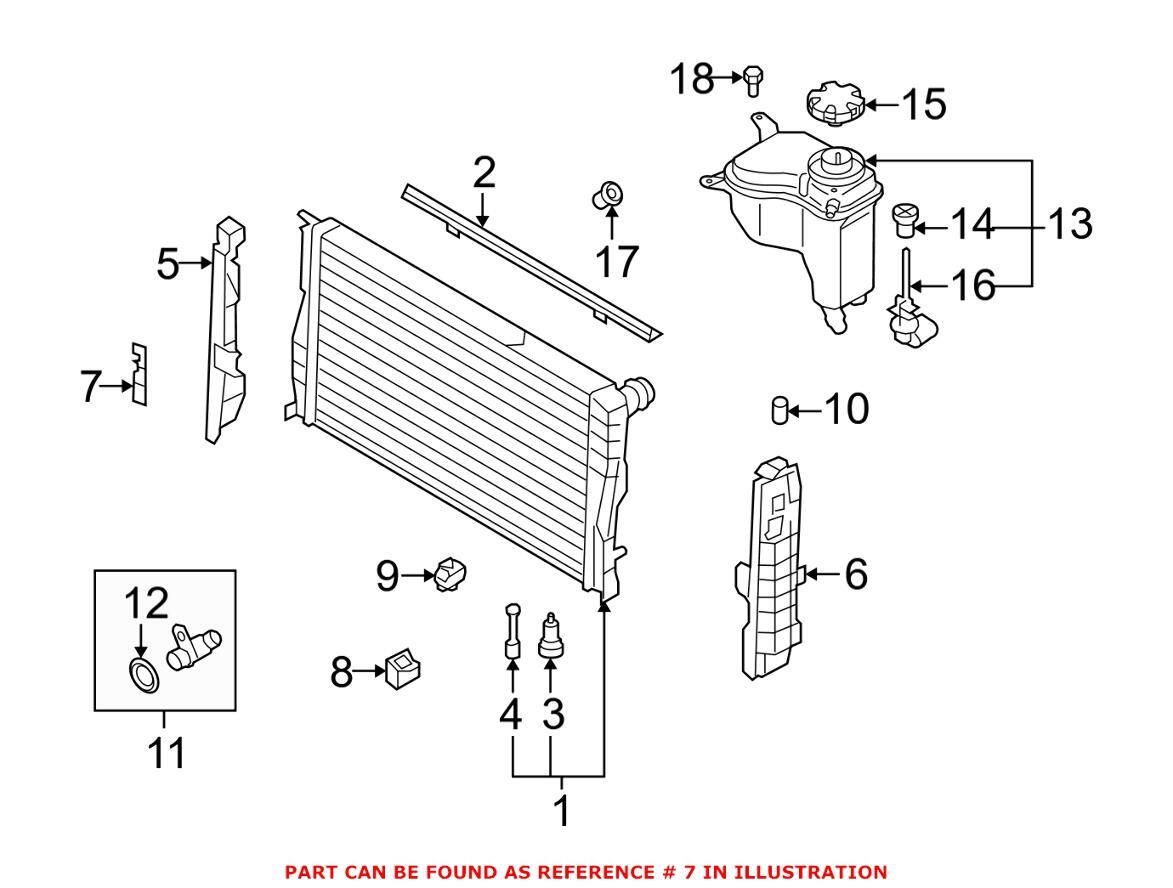 BMW Radiator Support Seal 17117521121